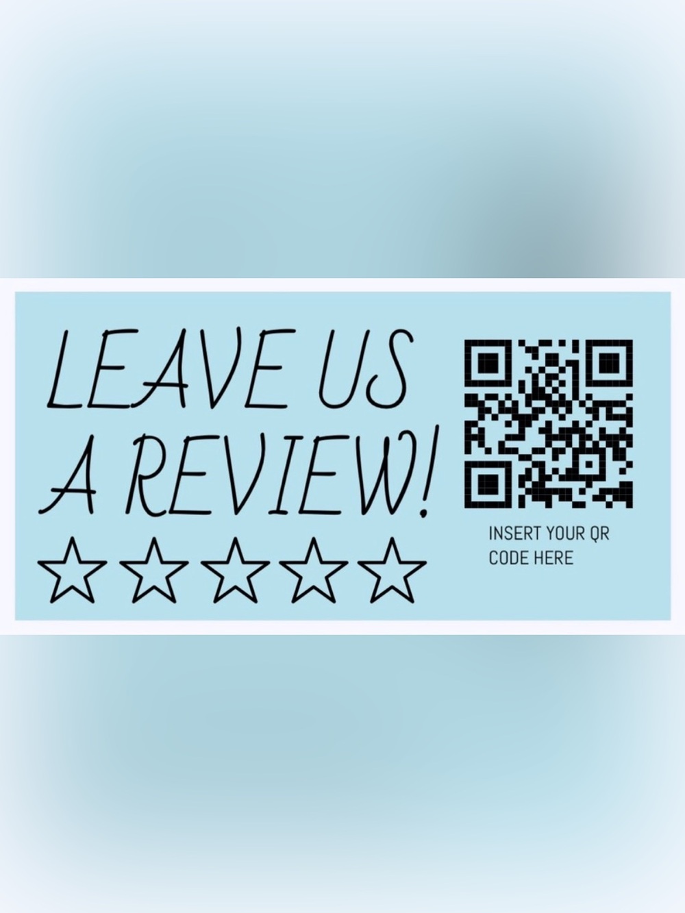 50 CUSTOM STICKERS - 2” x 1” - LEAVE US A REVIEW - PERSONALIZED W/ YOUR QR CODE